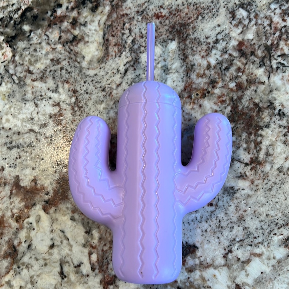 Purple Cactus straw cup